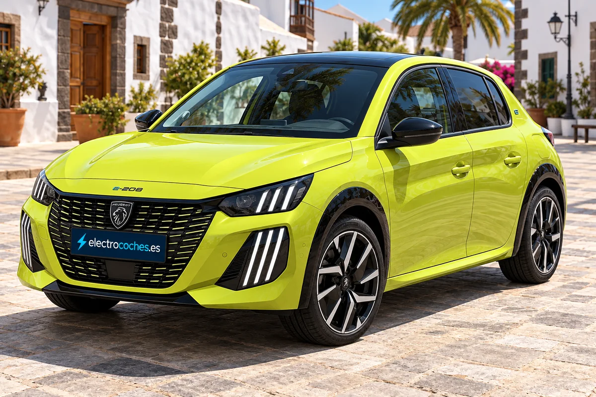 Peugeot e-208 · foto ilustrativa en Canarias